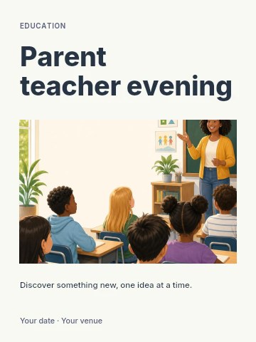 Parent teacher evening invitation template