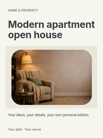 Modern apartment open house poster template