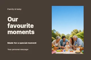 Family photo keepsake postcard template · Horizontal photo dialogue