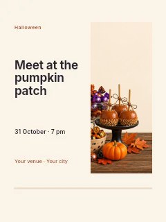 Halloween candy and caramel apples display in Pumpkin patch visit photo layout · Split portrait