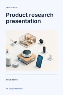 Smart home automation network setup in Product research presentation · Title & photograph