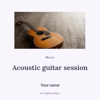 Acoustic guitar session podcast cover template · Picture window