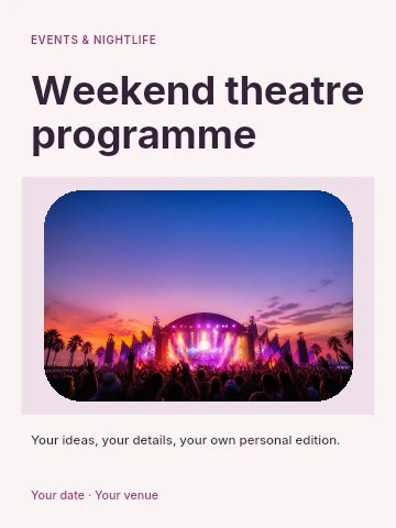 Weekend theatre programme invitation template