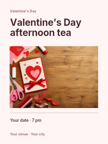 Valentine’s Day afternoon tea invitation template