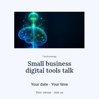 Small business digital tools talk social media post template · Picture window