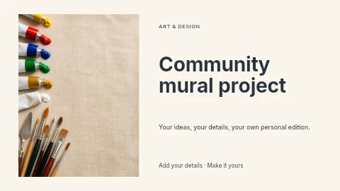 Community mural project presentation cover template