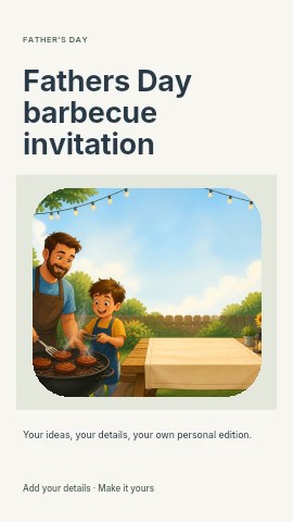 Fathers Day barbecue invitation instagram story template