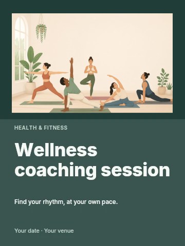 Wellness coaching session poster template