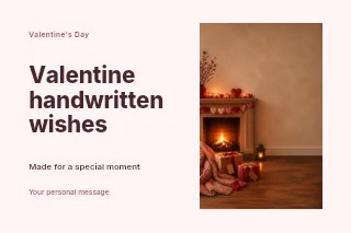 Valentine handwritten wishes postcard template · Horizontal photo dialogue