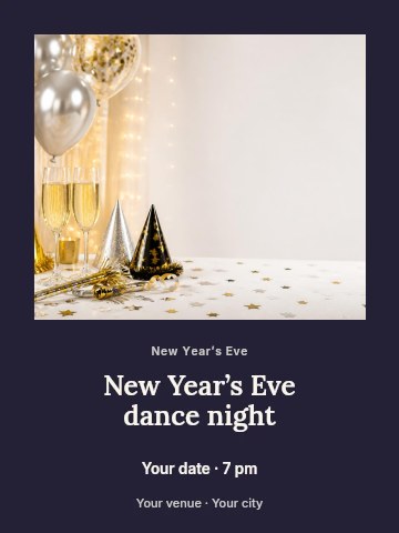 New Year’s Eve dance night invitation template