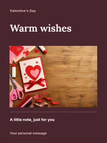 Valentine’s Day portraits greeting card template