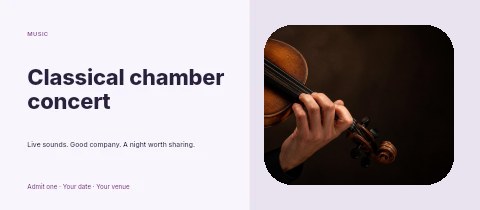 Classical chamber concert event ticket template