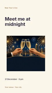 New Year’s Eve photo invitation instagram story template · Modern programme