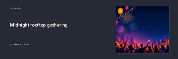 Midnight rooftop gathering · Horizontal photo dialogue banner template