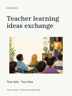 Teacher learning ideas exchange poster · Modern programme