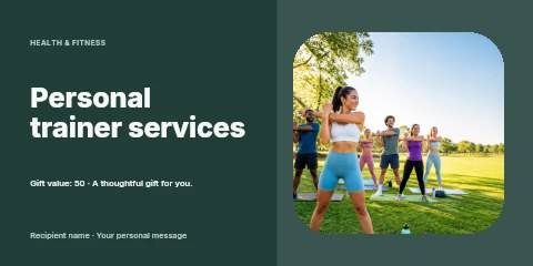 Group Outdoor Fitness Stretching Exercise in Personal trainer services gift voucher template