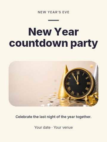 New Year countdown party invitation template
