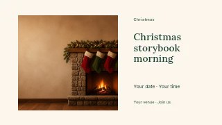 Christmas storybook morning presentation cover template · Horizontal photo dialogue