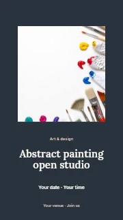 Assorted Paint Tubes and Brushes on White in Abstract painting open studio instagram story · Picture window