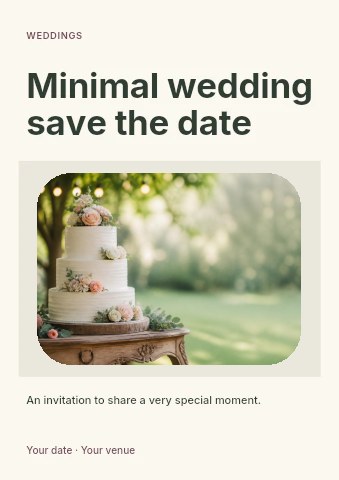 Minimal wedding save the date flyer template