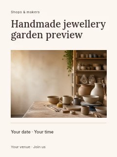 Handmade jewellery garden preview poster template · Title & photograph
