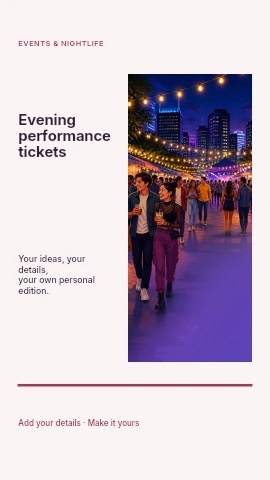 Evening performance tickets instagram story template