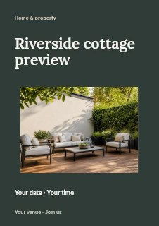 Riverside cottage preview flyer template · Modern programme
