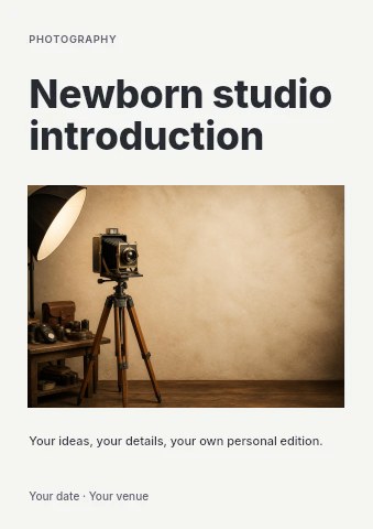 Newborn studio introduction flyer template