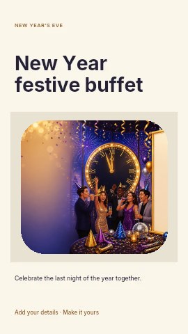 New Year festive buffet instagram story template
