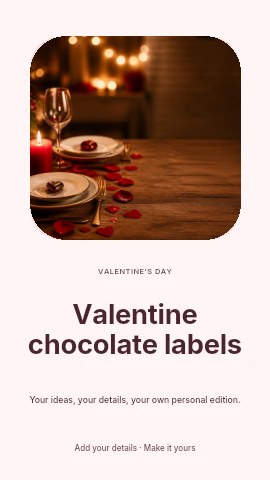 Valentine chocolate labels instagram story template