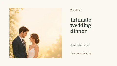 Intimate wedding dinner banner template