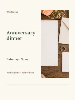 Anniversary Dinner invitation template · Split portrait