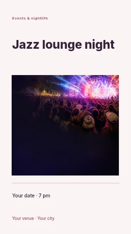 Jazz lounge night instagram story template