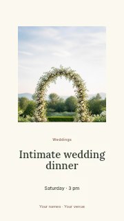 Intimate wedding dinner instagram story template · Picture window