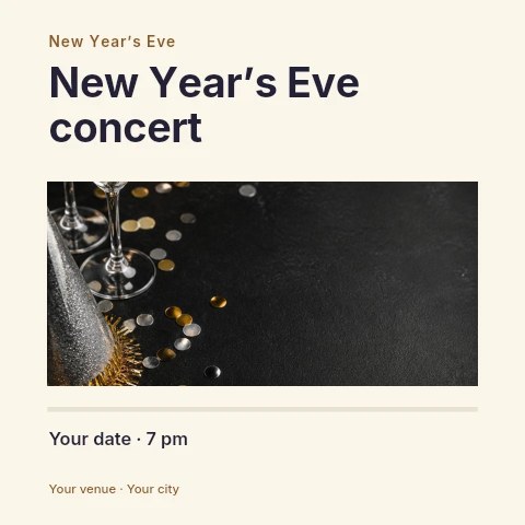 New Year’s Eve concert social media post template