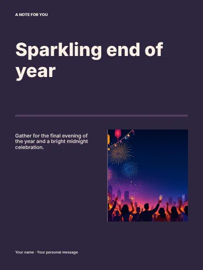 Sparkling end of year · Columns greeting card template