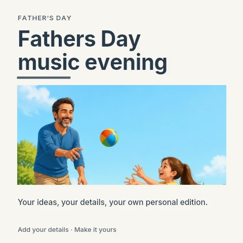 Fathers Day music evening social media post template
