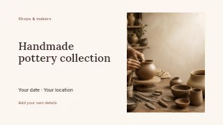 Hands shaping pottery on a wheel in Handmade pottery collection · Horizontal photo dialogue
