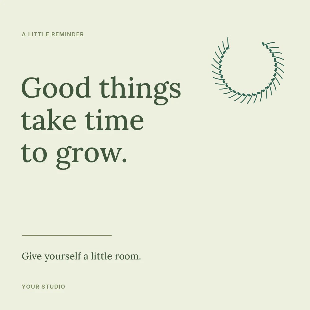 Eucalyptus wreath · open top with 28 leaves in Room to grow · Botanical quote post