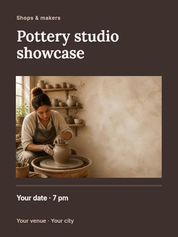 Pottery studio showcase invitation template