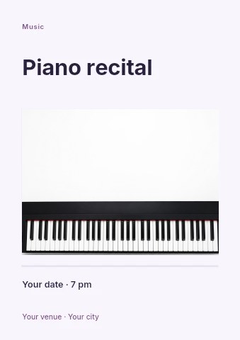 Piano recital flyer template