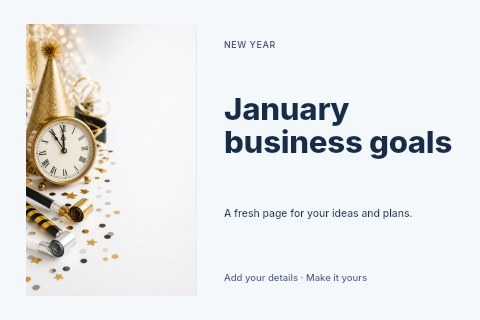 January business goals postcard template