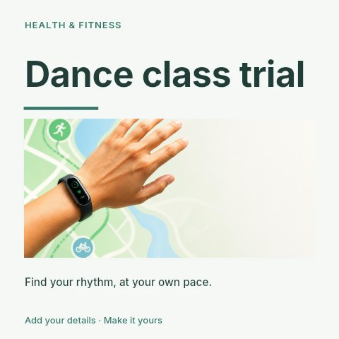 Dance class trial social media post template