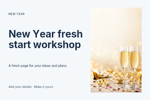New Year fresh start workshop postcard template