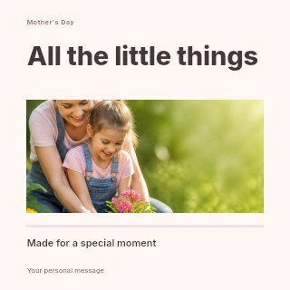 Mother’s Day photo greeting social media post template · Title & photograph