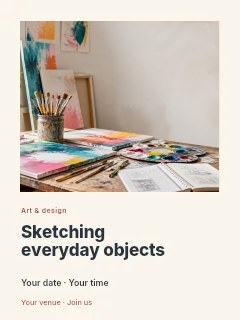 Sketching everyday objects poster template · Gallery editorial