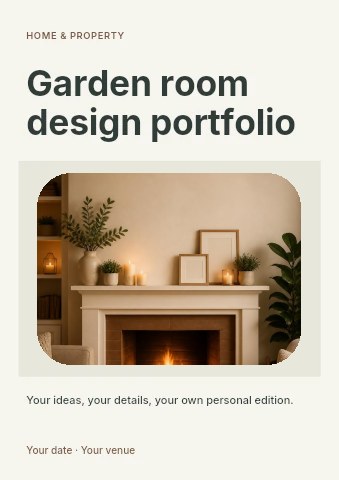 Garden room design portfolio flyer template