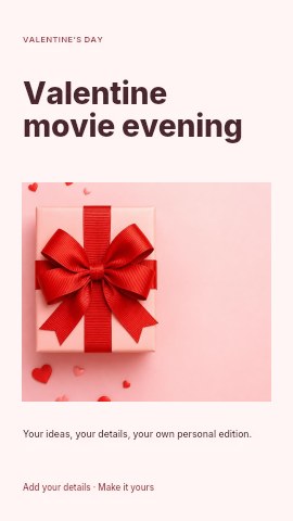 Valentine movie evening instagram story template