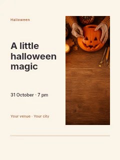 Halloween photo celebration invitation template · Split portrait