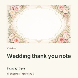 Wedding thank you note · Gallery editorial